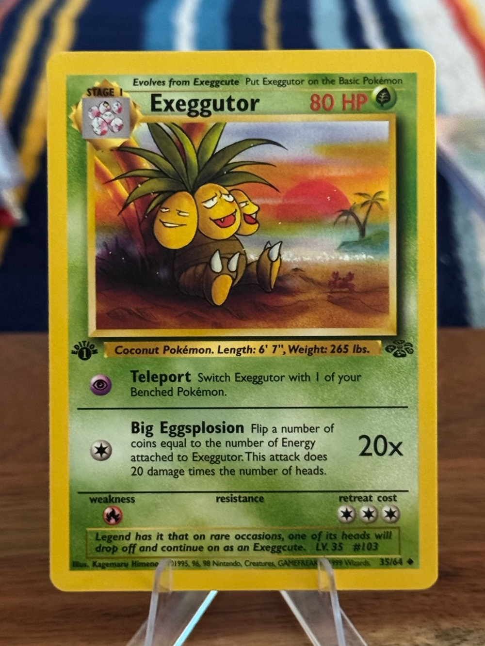 Pokemon Exeggutor Card 1st Edition Jungle